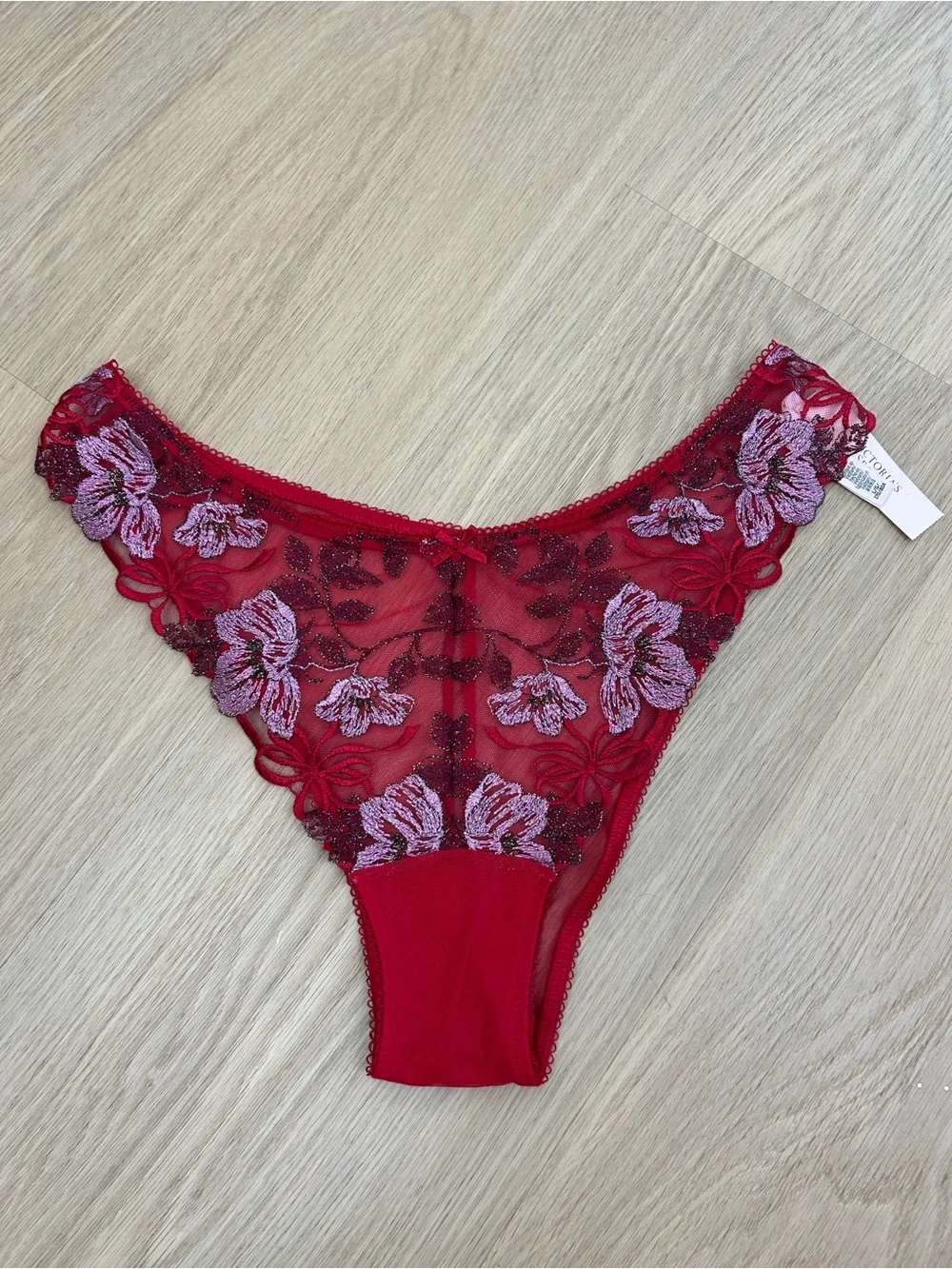 NWT Victoria's Secret Dream Angels High-Leg Brazilian Embroidered Panty L